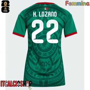 Messico Hirving Lozano #22 Prima Maglia Femmina Mondiali 2026 Manica Corta